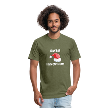 Load image into Gallery viewer, Santa I know him! Tee-shirt Christmas tee shirt - heather military green
